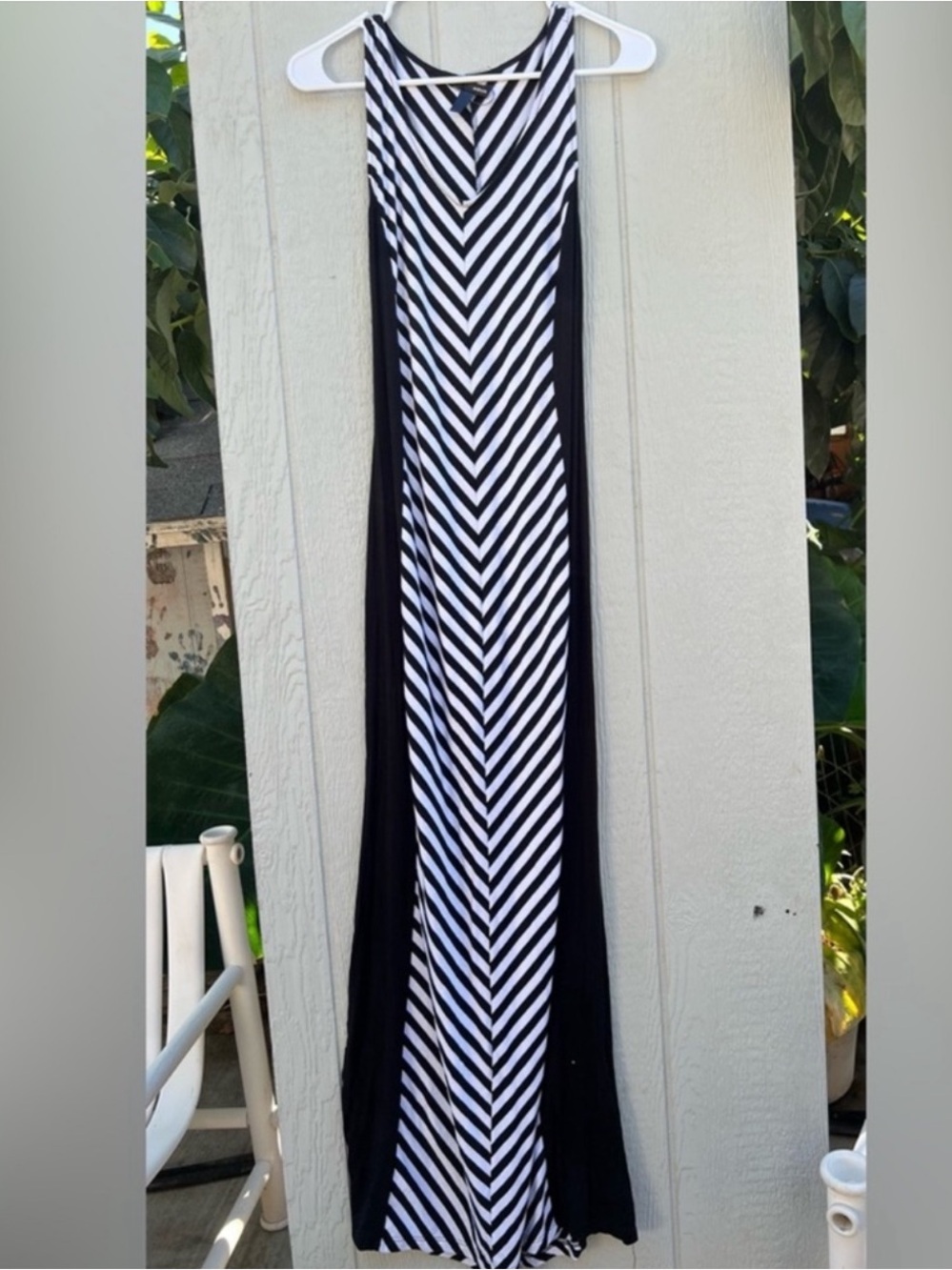 Aqua chevron maxi dress